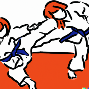 Kinderen die judo beoefenen